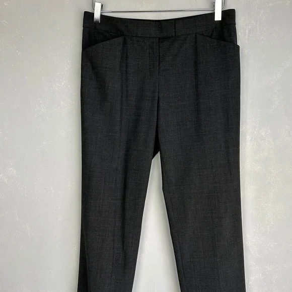 Lafayette 148 size 4 Irving stretch casual dress pant gray virgin wool - Picture 3 of 13